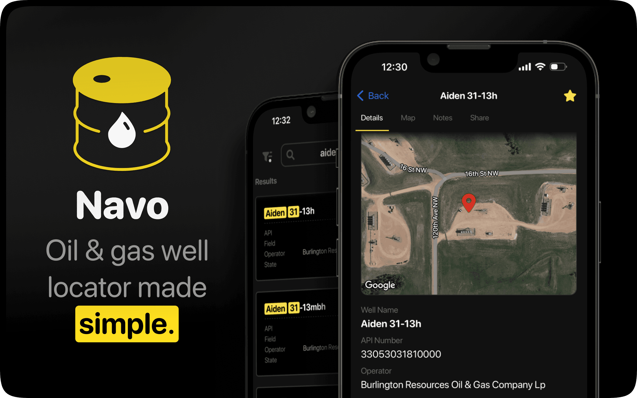Screenshot of Navo application